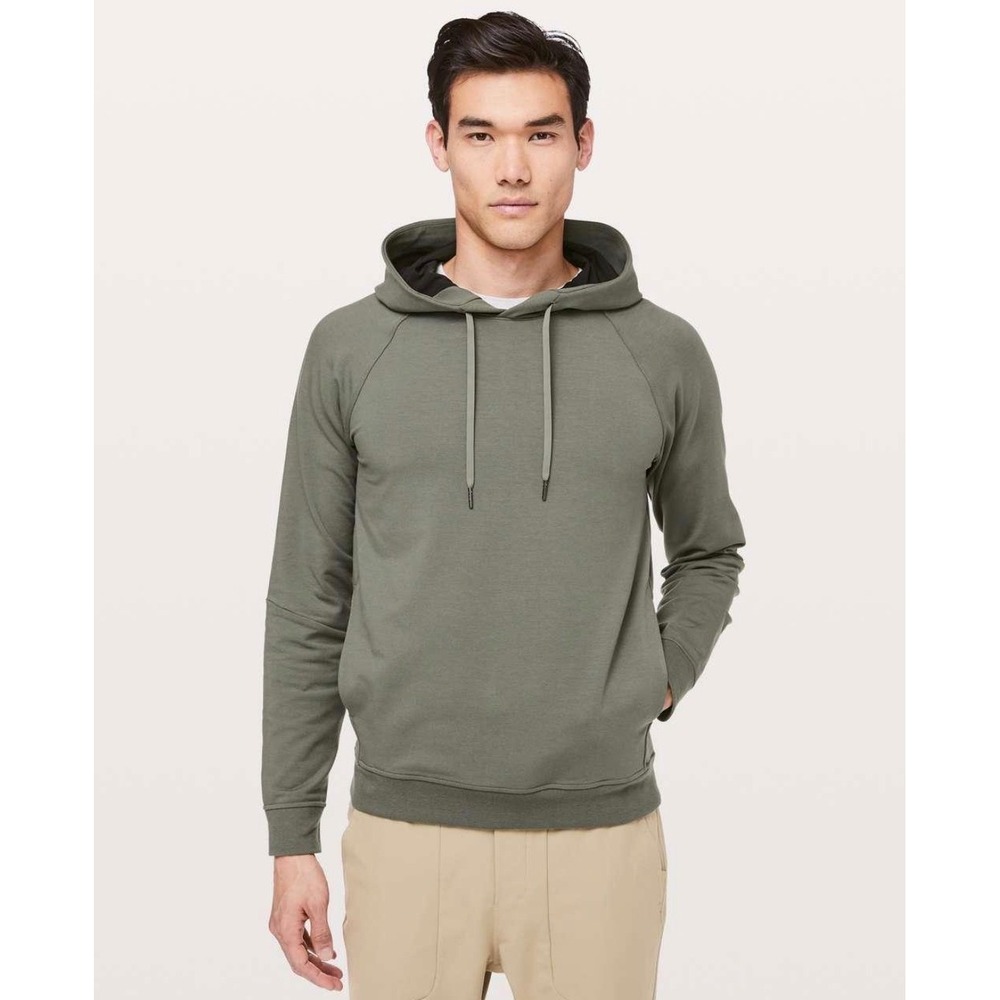 Lululemon City Sweat Pullover Hoodie Mens Medium Sage Green Raglan LM3AUPS
